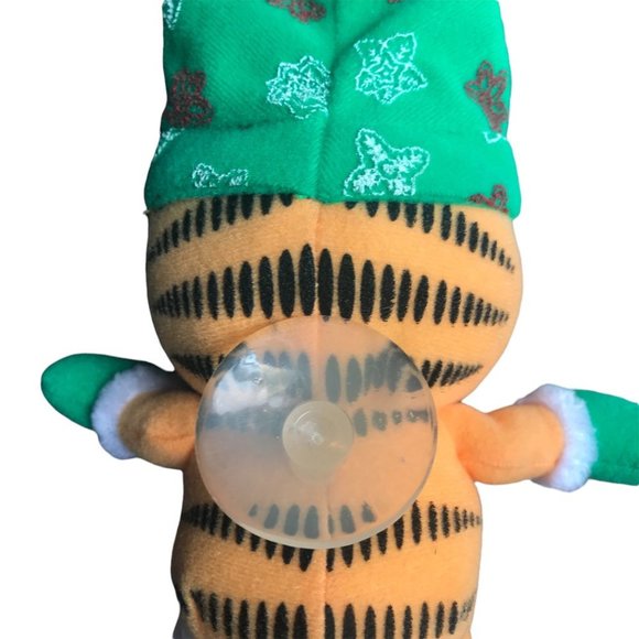 Garfield Cat Plush Winter Hat Mittens Back Suction Cup 8" Tall Snowflakes - Picture 5 of 7